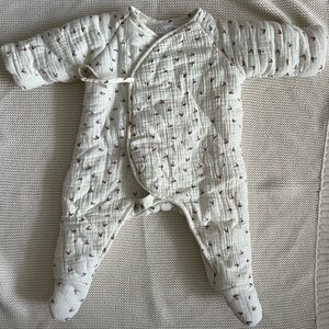 Zara Cream Quilted Baby Footie